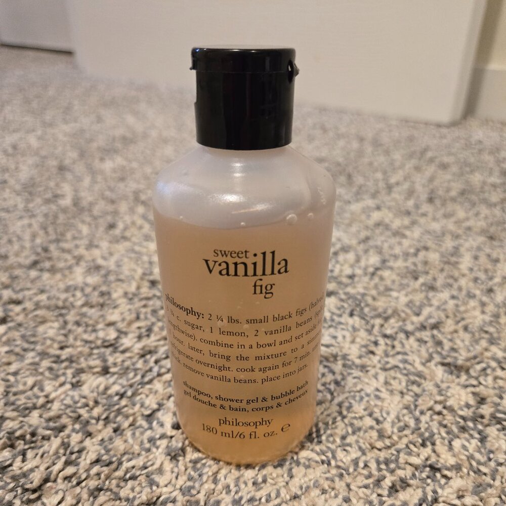 New Philosophy Sweet Vanilla Fig Shampoo Body Wash Bubble Bath 6 fl.oz